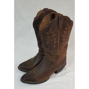 Ariat Womens Heritage R Toe Western Boot Brown 10001021 15725 Size 7.5 B